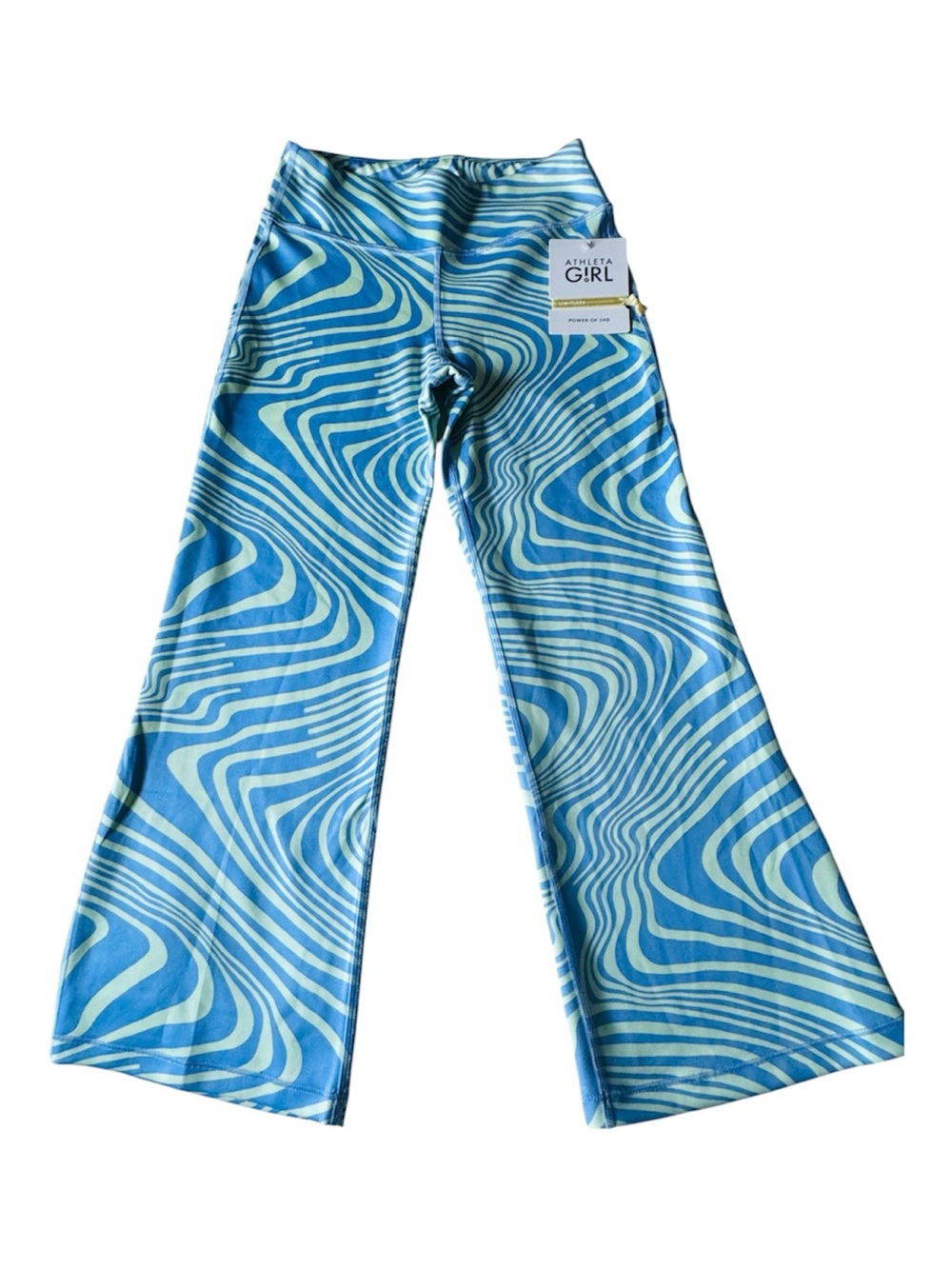 Athleta Girl Blue and Aqua Swirl Leggings - Retro Flare